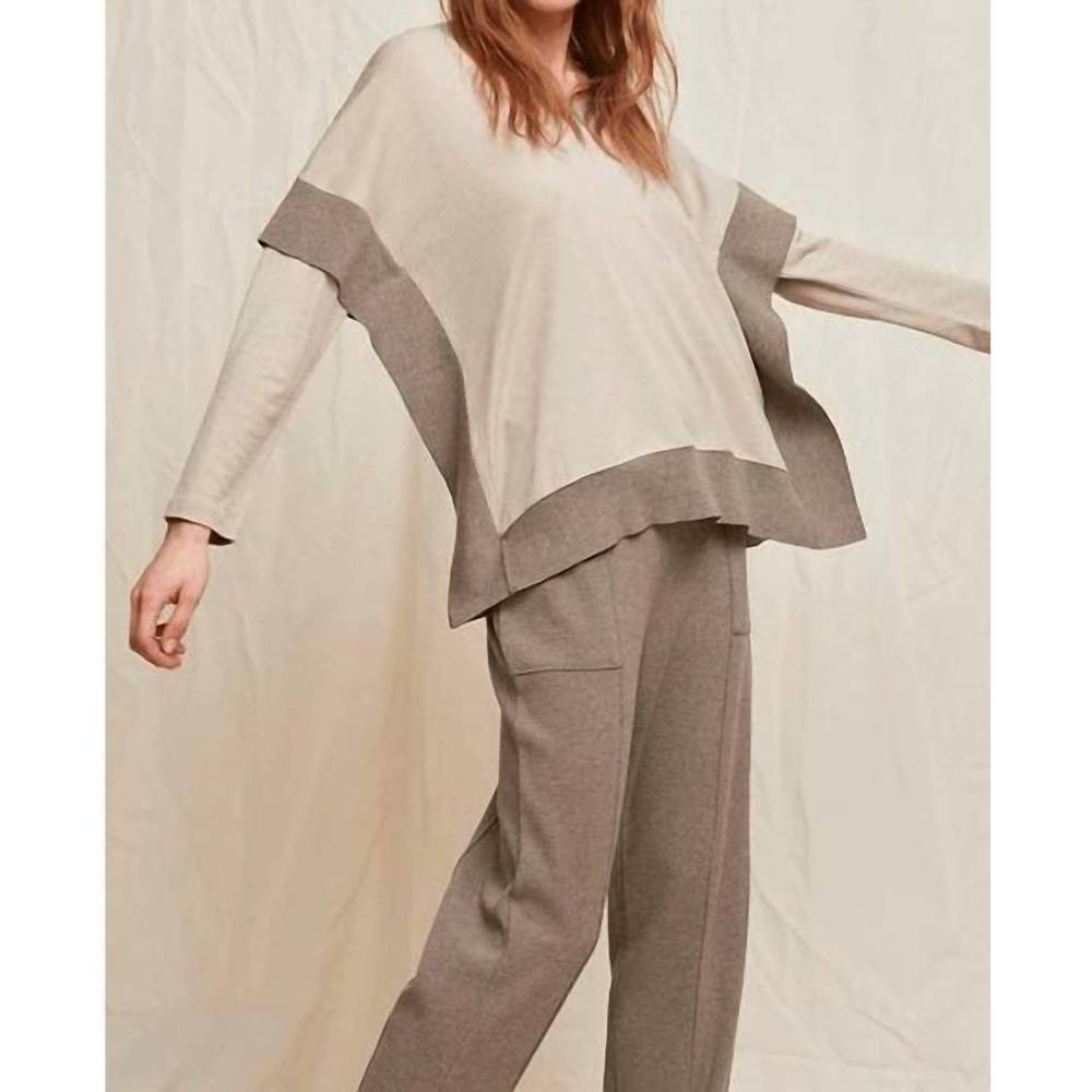 NEW AMS PURE kiev sweater in tan/brown